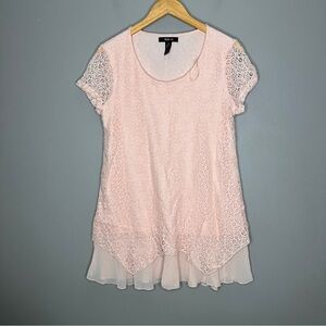 Style & co shark bite layered sheet babydoll tunic blouse